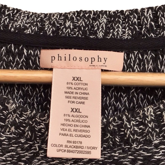 Philosophy Blackbird Ivory Chunky Knit Sweater Size XXL - Picture 6 of 6